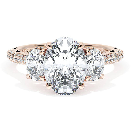 Oval 3-Stone Engagement Ring