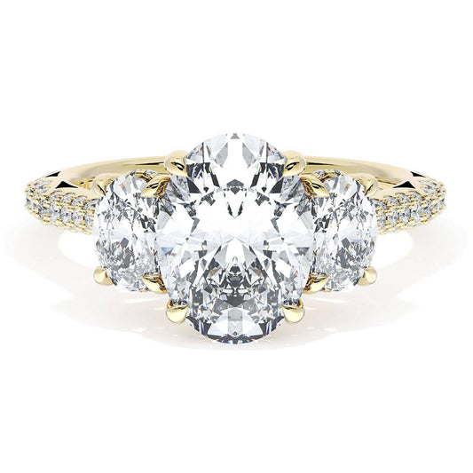 Oval 3-Stone Engagement Ring