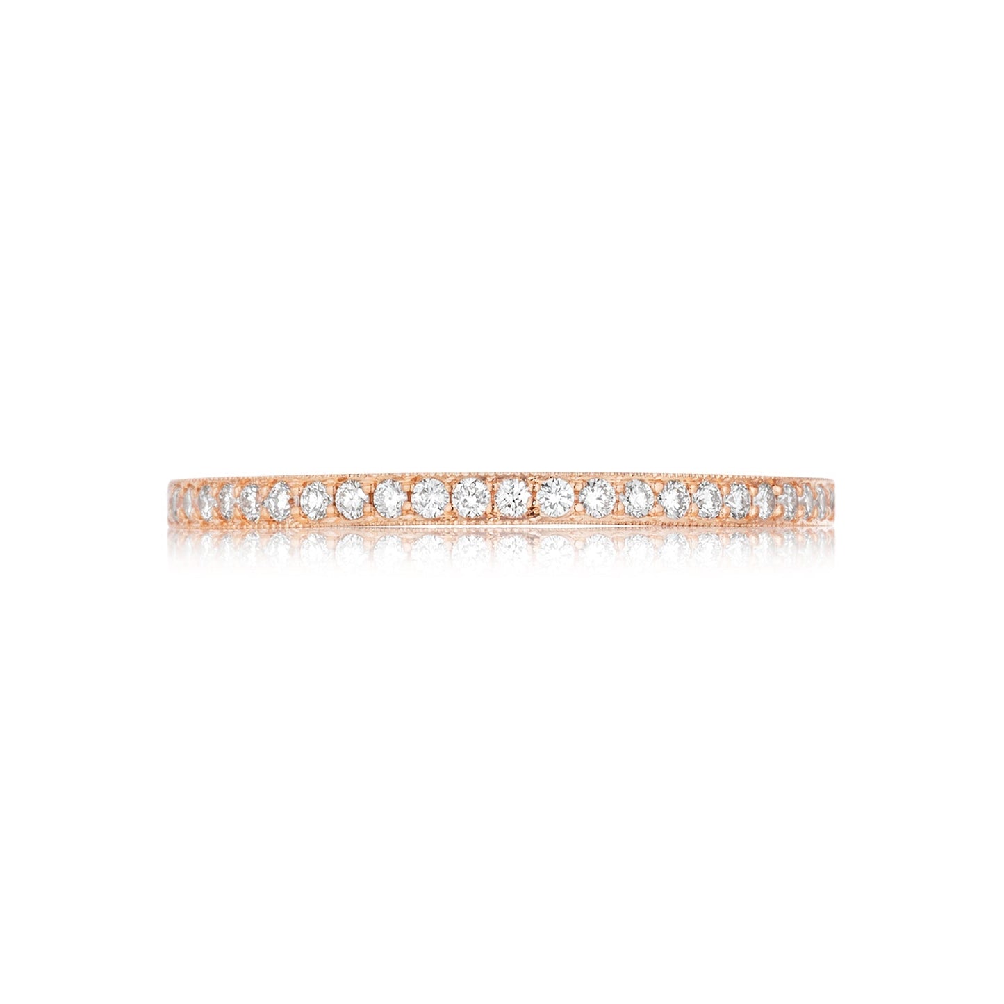 Tacori 18k Rose Gold Sculpted Crescent Eternity Diamond Wedding Band (0.35 CTW)