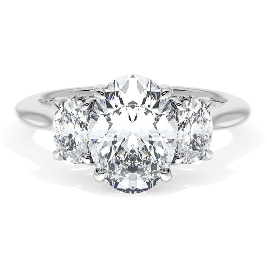 Oval 3-Stone Engagement Ring