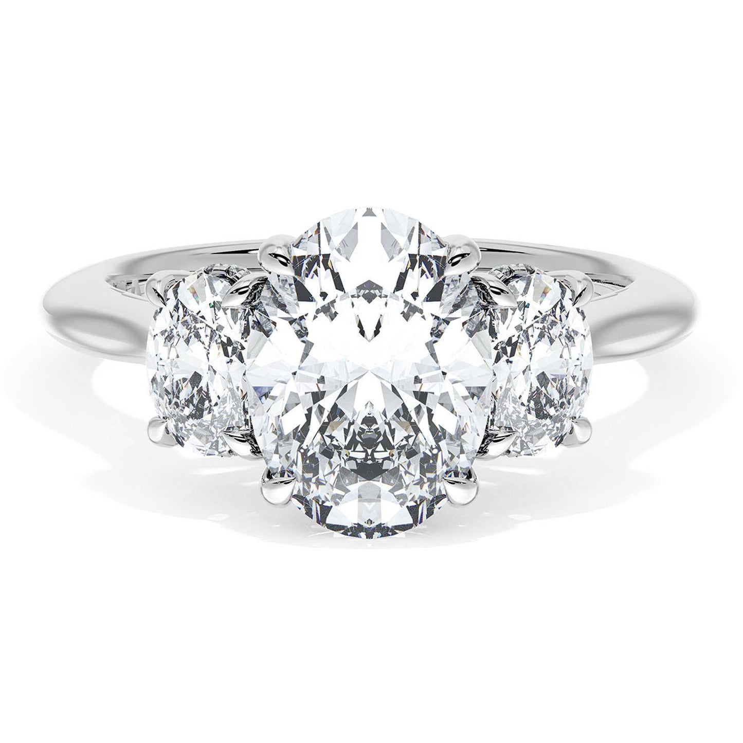 Oval 3-Stone Engagement Ring