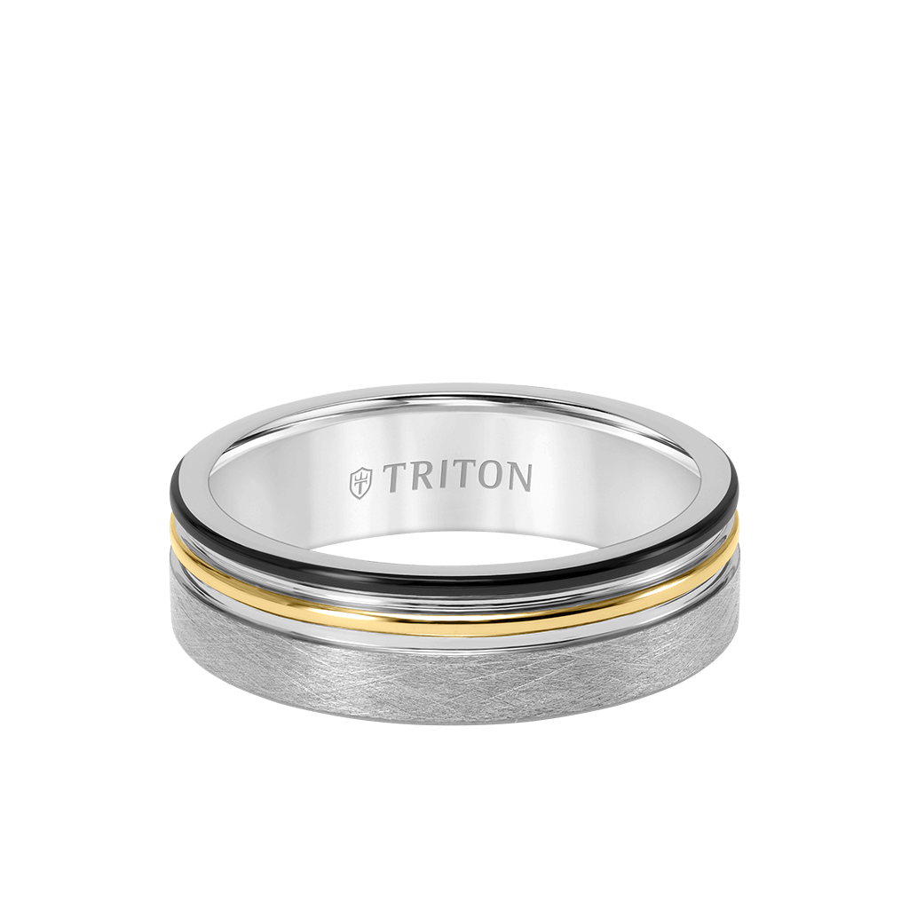 7MM Tungsten Carbide Ring with Crystalline Finish