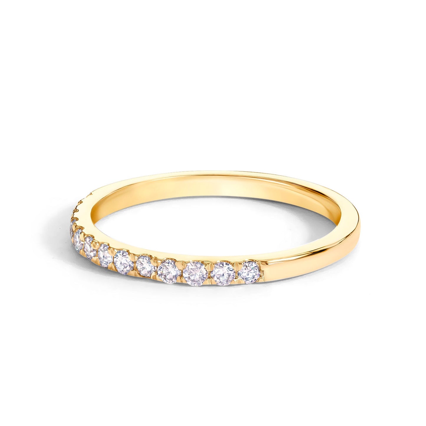 8mm Gold Family Forever Standard Ring & Large Pavé Stack