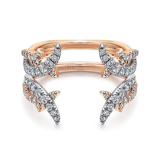 Gabriel & Co. AN12542S-T44JJ 14K White and Rose Gold Diamond Ring Enhancer