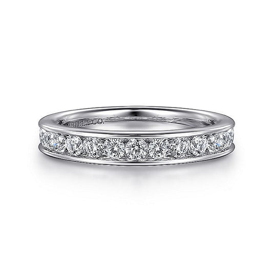 Gabriel & Co. AN7580W44JJ 14K White Gold Channel Set Diamond Wedding Band