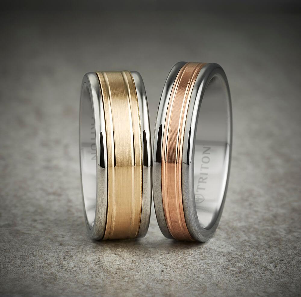 8MM White Tungsten Carbide Ring - Double Engraved 14K White Gold Insert with Round Edge