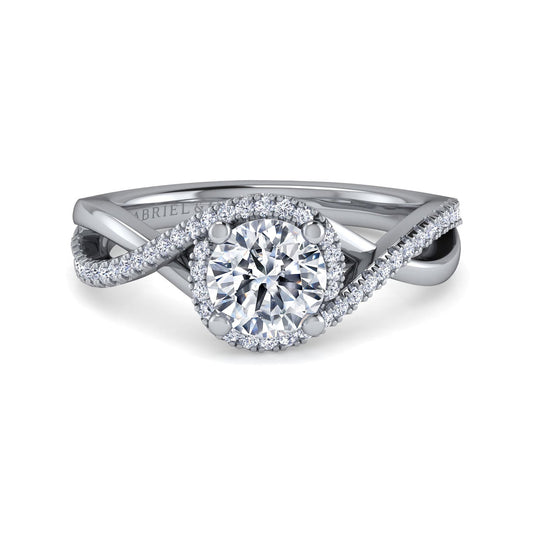 Platinum Round Halo Diamond Engagement Ring