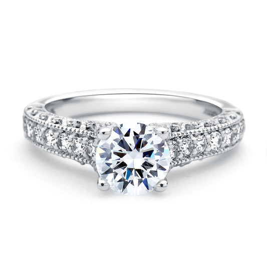 A.Jaffe Classic Milgrain with Intricate Diamond Gallery Accent Engagement Ring ME1664/137