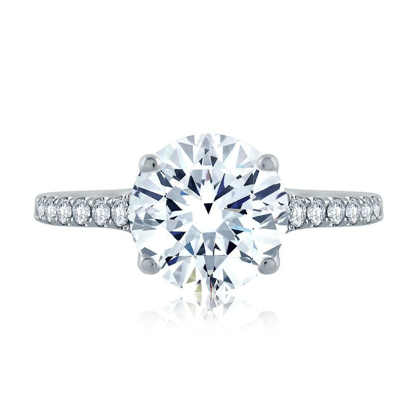 A.Jaffe Delicate Floating Gallery Round Diamond Quilted Engagement Ring ME2003QB/141