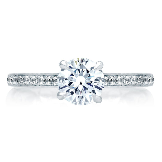 A.Jaffe Two Tone Modern Classic Diamond Quilted Engagement Ring ME2032Q/115