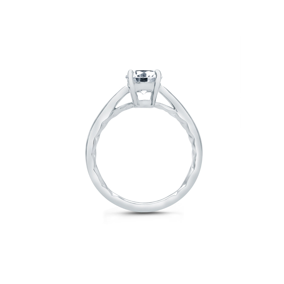 A.Jaffe Tapered Shank Solitaire Diamond Quilted Engagement Ring ME2043Q/100