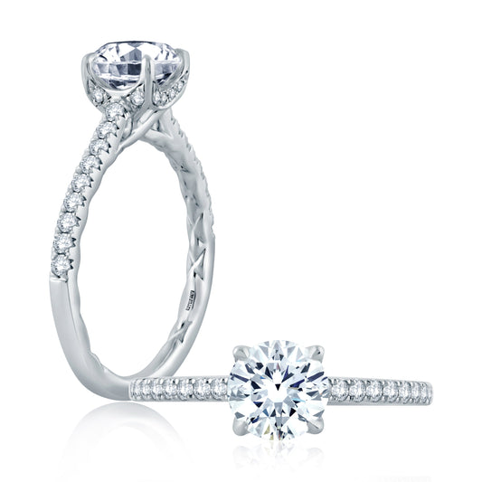 Round Center Draped Gallery Solitaire Engagement Ring ME2179Q/177