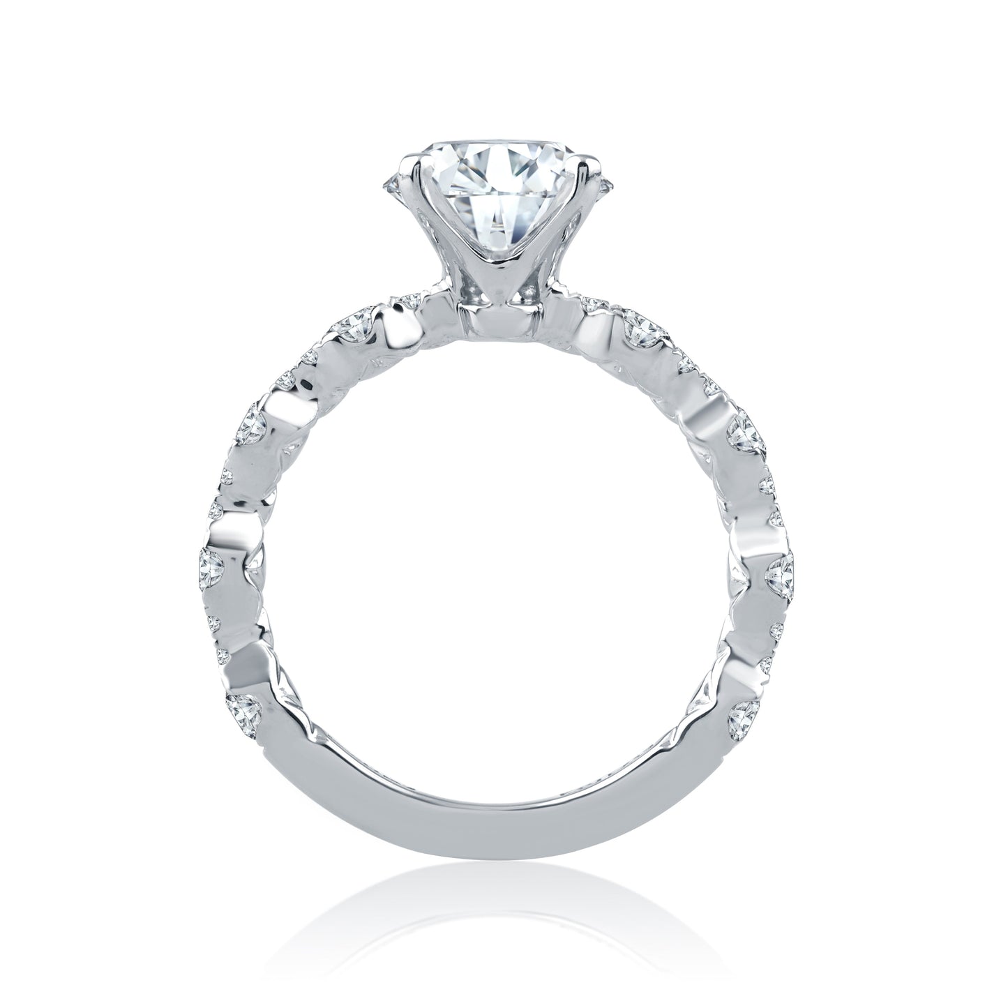 A.Jaffe Scalloped Alternating Diamond Quilted Engagement Ring ME2303Q/220