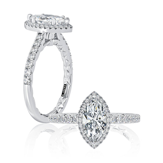 Sparkling Marquise Diamond Engagement Ring with Marquise Shaped Halo MECMQ2920Q/189