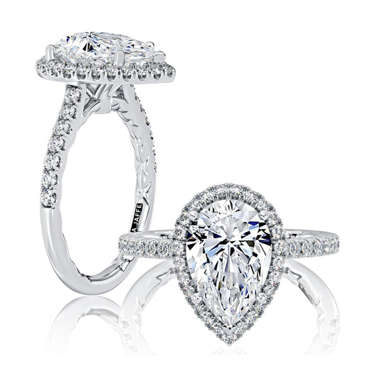 Pear Shaped Halo Diamond Engagement Ring MECPS2920Q/139