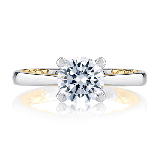 A.Jaffe Diamond Accented Prong Solitaire Quilted Engagement Ring MECRD2334Q/106