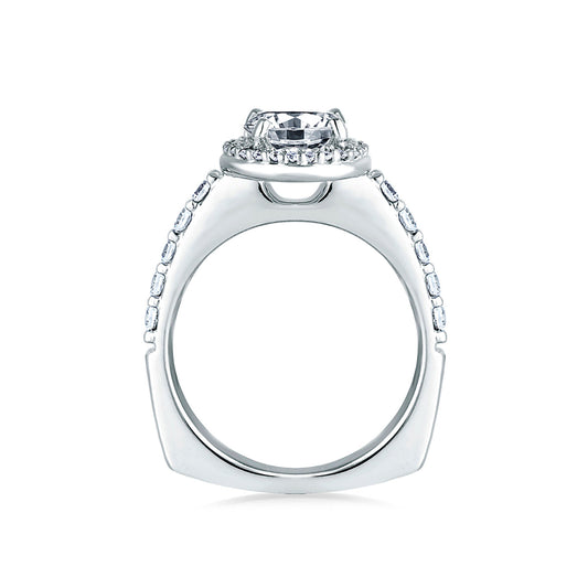 A.Jaffe Shared Prong Round Halo Diamond Engagement Ring MES168/62
