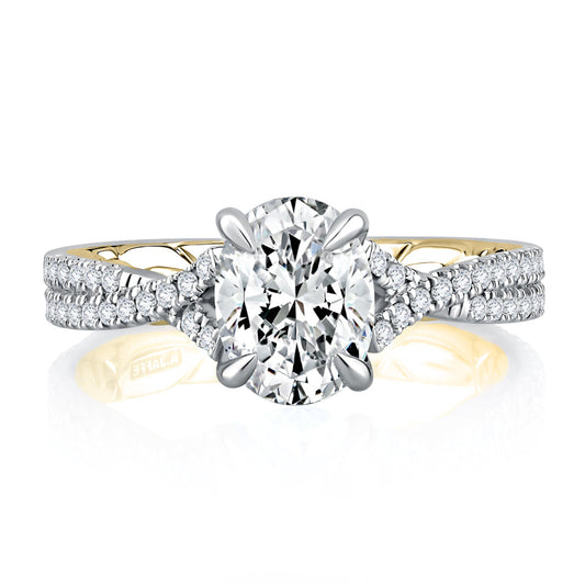 A.Jaffe Modern Royals Majestic Oval Diamond Quilted Engagement Ring MESOV2499Q/236