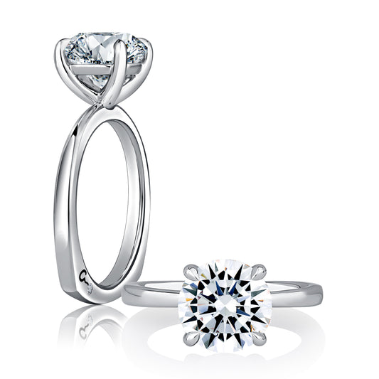 Solitaire Round Diamond Engagement Ring with Signature Shankâ„¢ MESRD2910/250