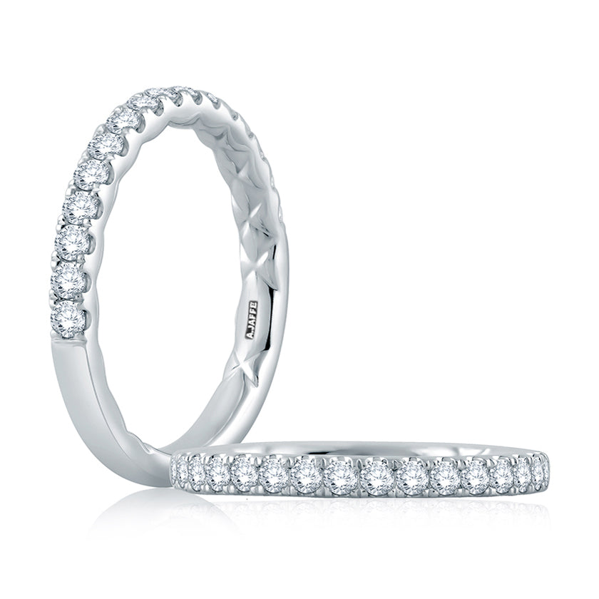 A.Jaffe French Pavé Set Diamond Quilted Wedding Band MR2165Q/40