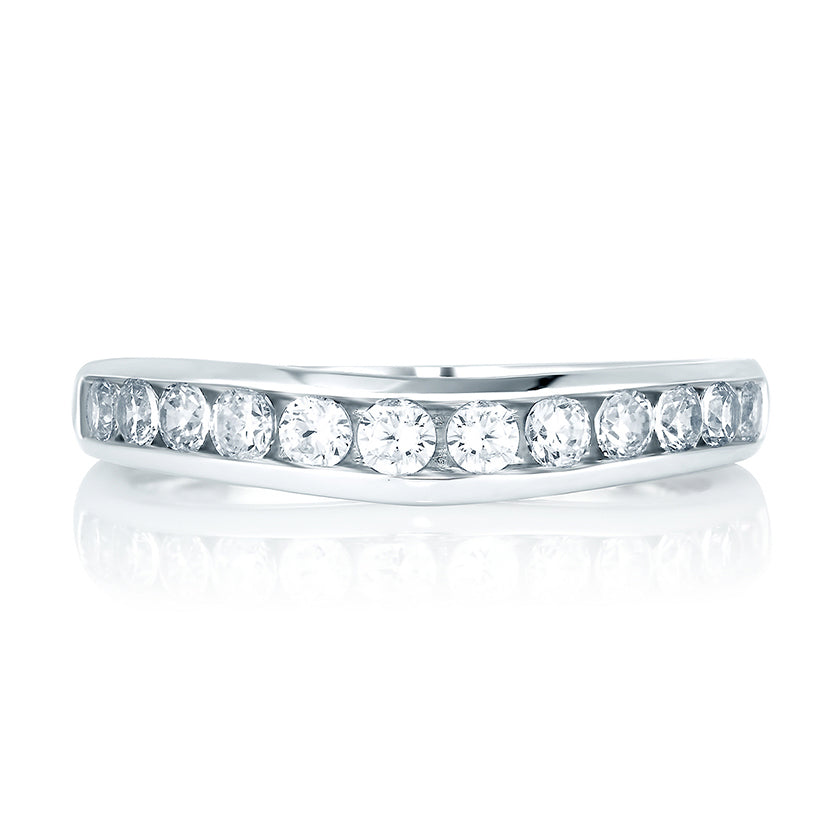 A.Jaffe Signature Contoured Channel Set Diamond Wedding Band MRS032/48