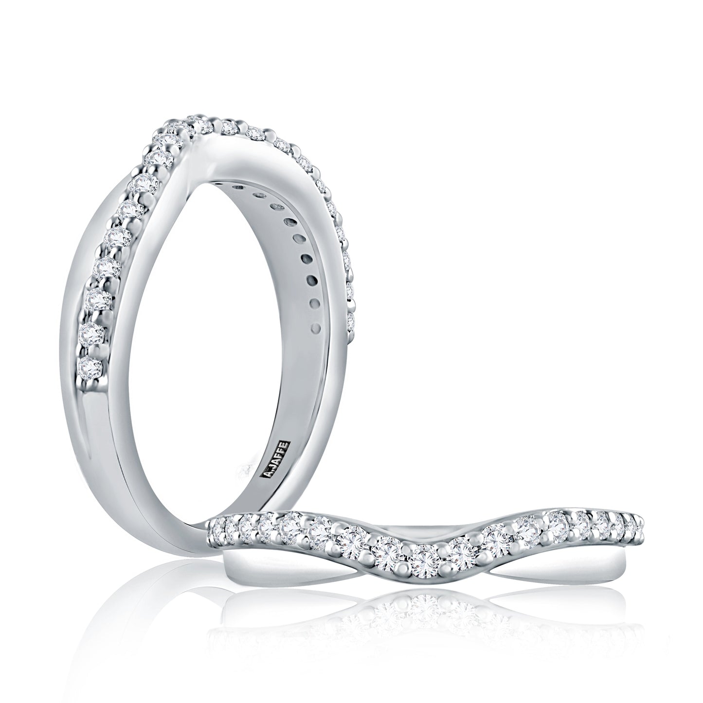 Curved Diamond and Polished Wedding Band WR0971/25