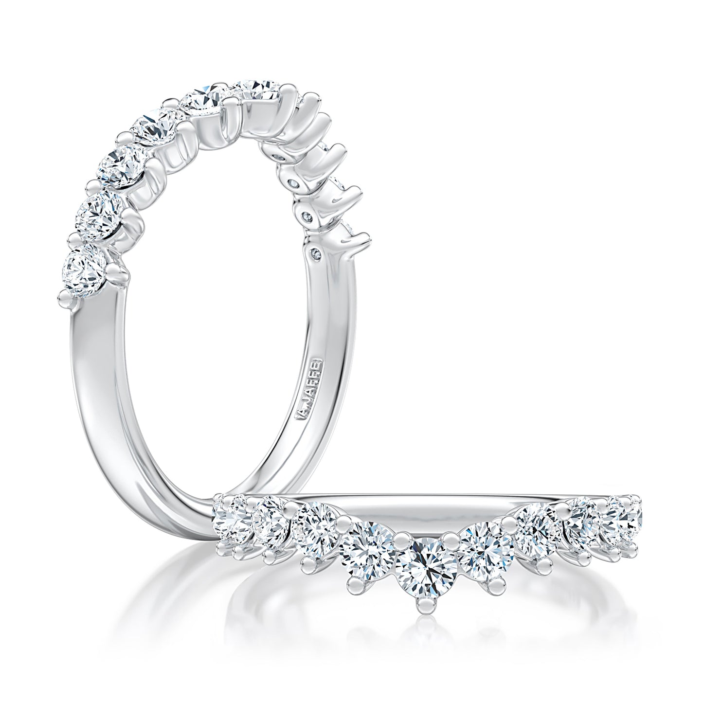 V-Curved Diamond Pavé Wedding Band WRC1470/72