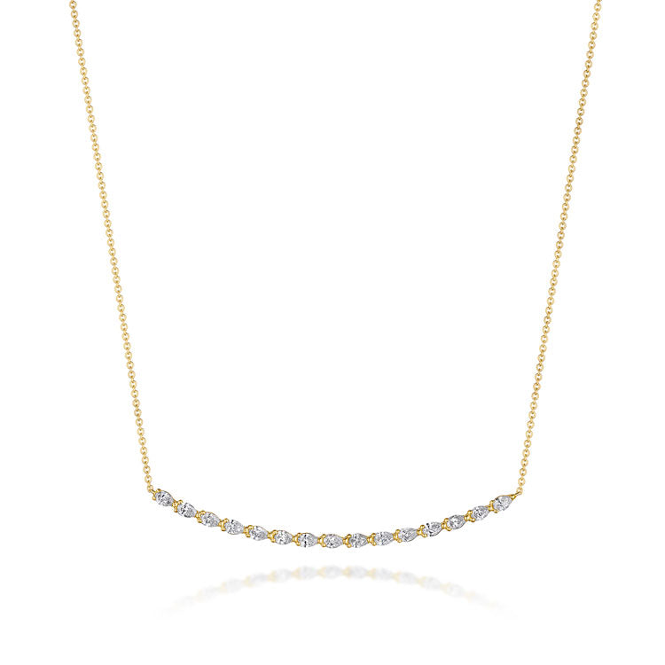 Pear Diamond Necklace in 18k Yellow Gold