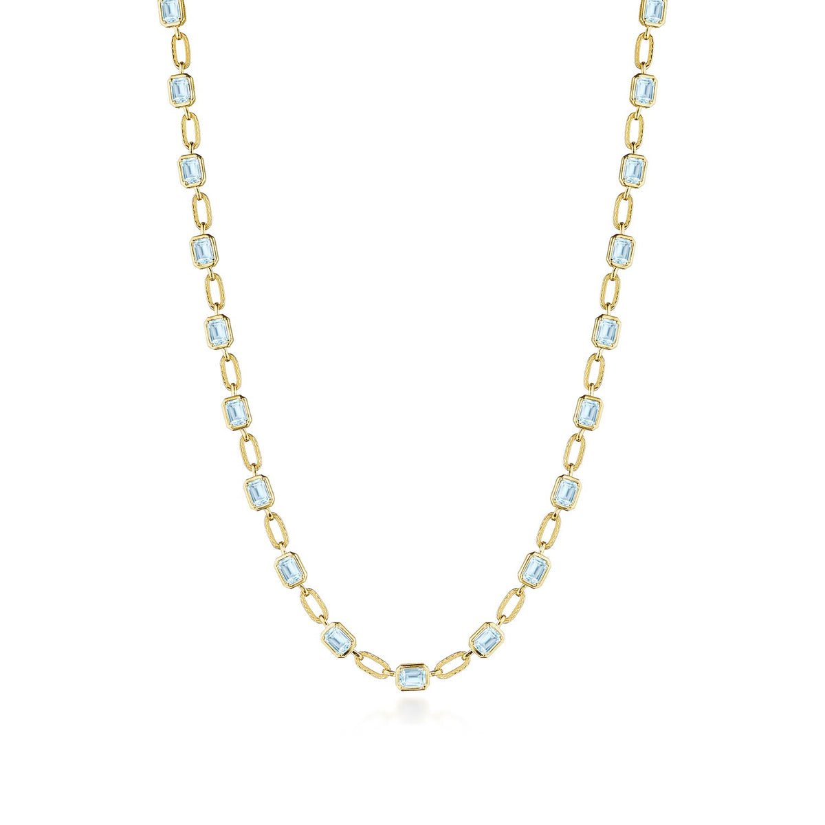Sky Blue Topaz Link Necklace