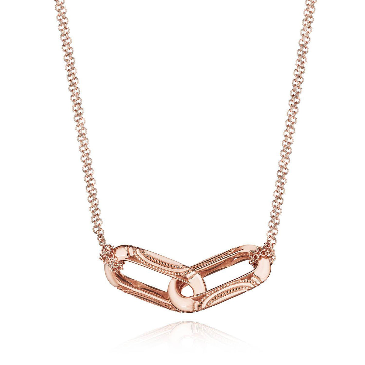 Double Link Pendant, Milgrain
