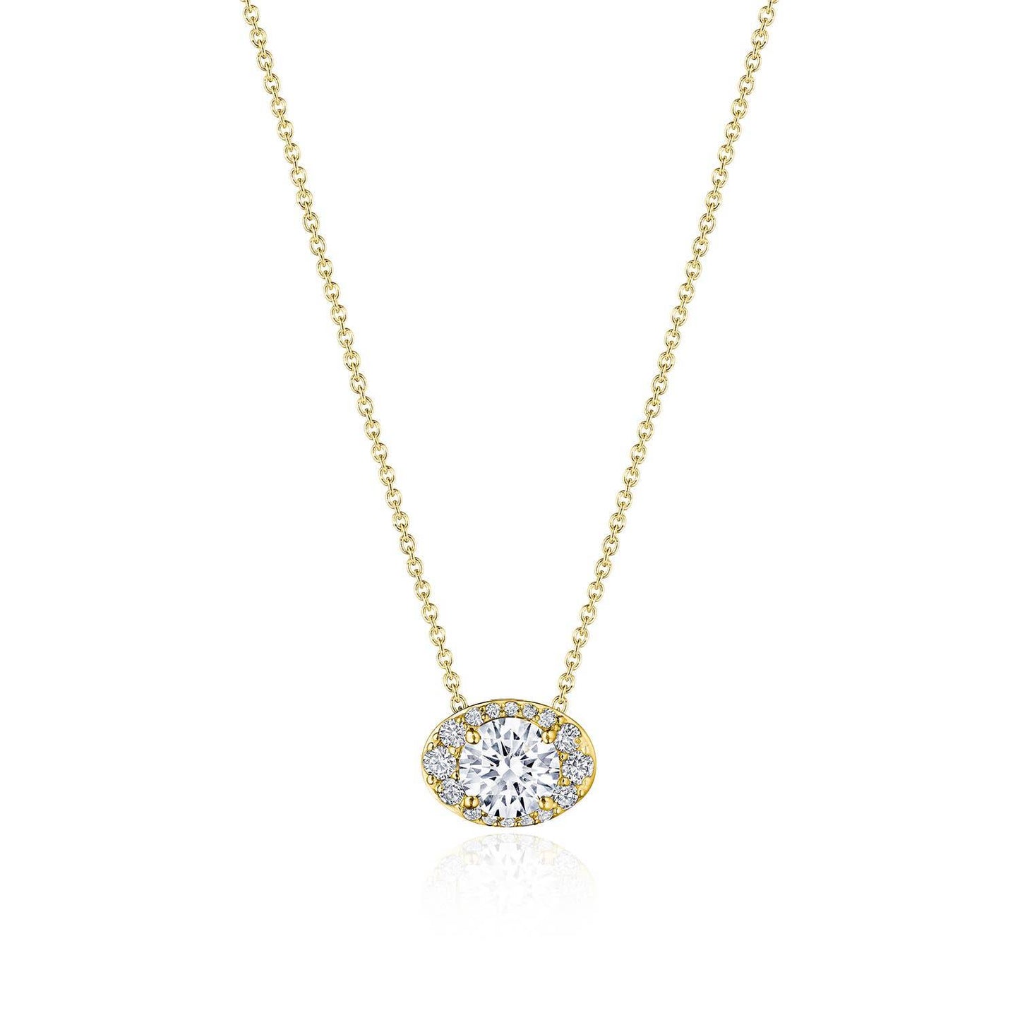 17" Horizontal Oval Bloom Diamond Necklace