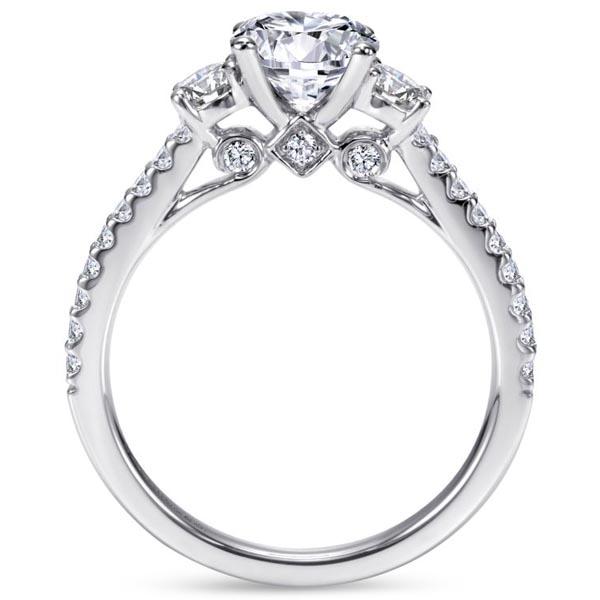 Gabriel Chantal Three Stone Round Diamond Engagement Ring