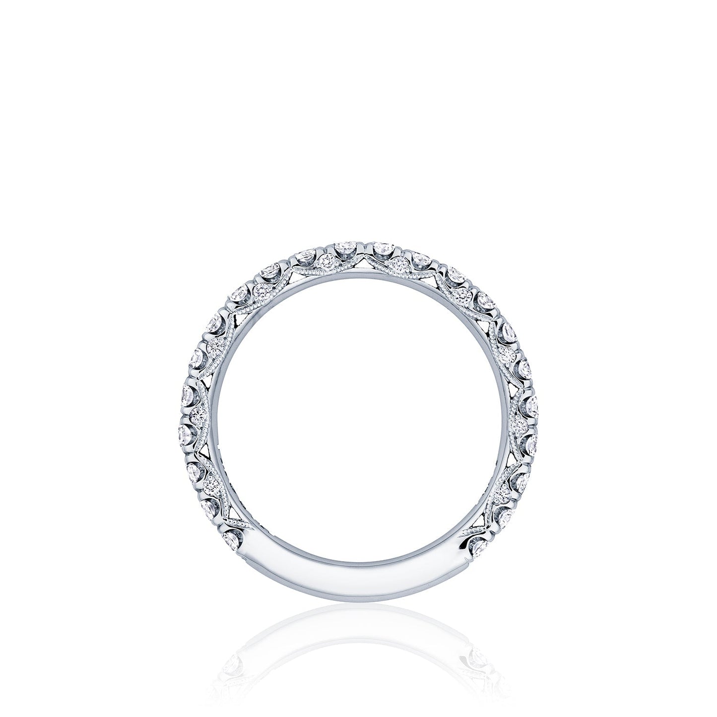 Tacori 18k White Gold Petite Crescent Diamond Wedding Band (0.98 CTW)