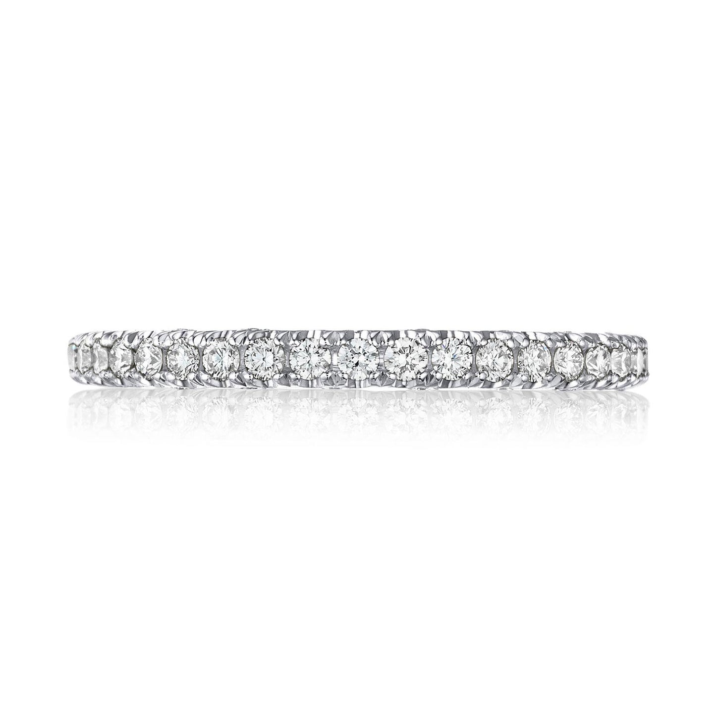 French Pavé Diamond Wedding Band - 2mm