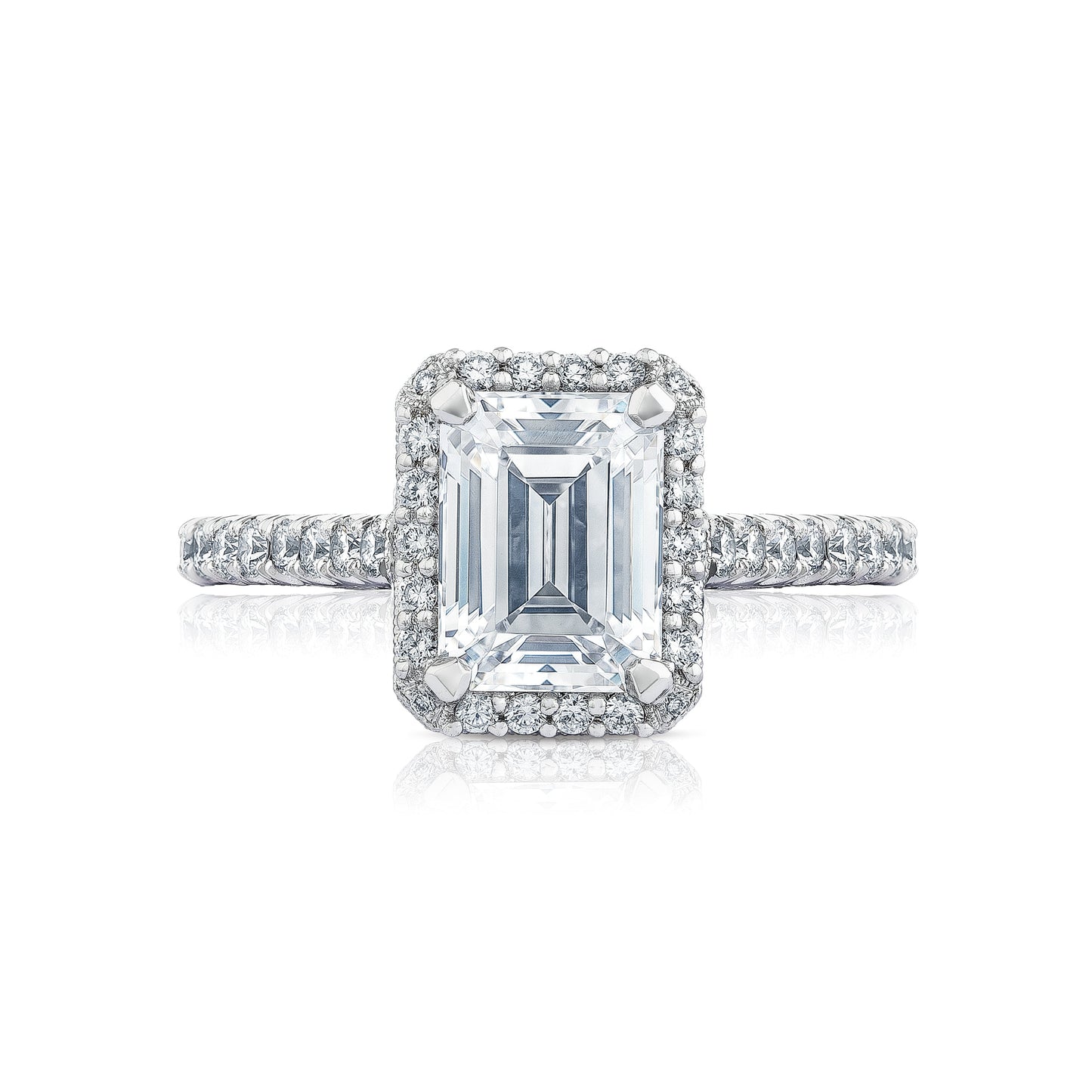 Tacori 18k White Gold Petite Crescent Engagement Ring Setting (0.55 CTW)