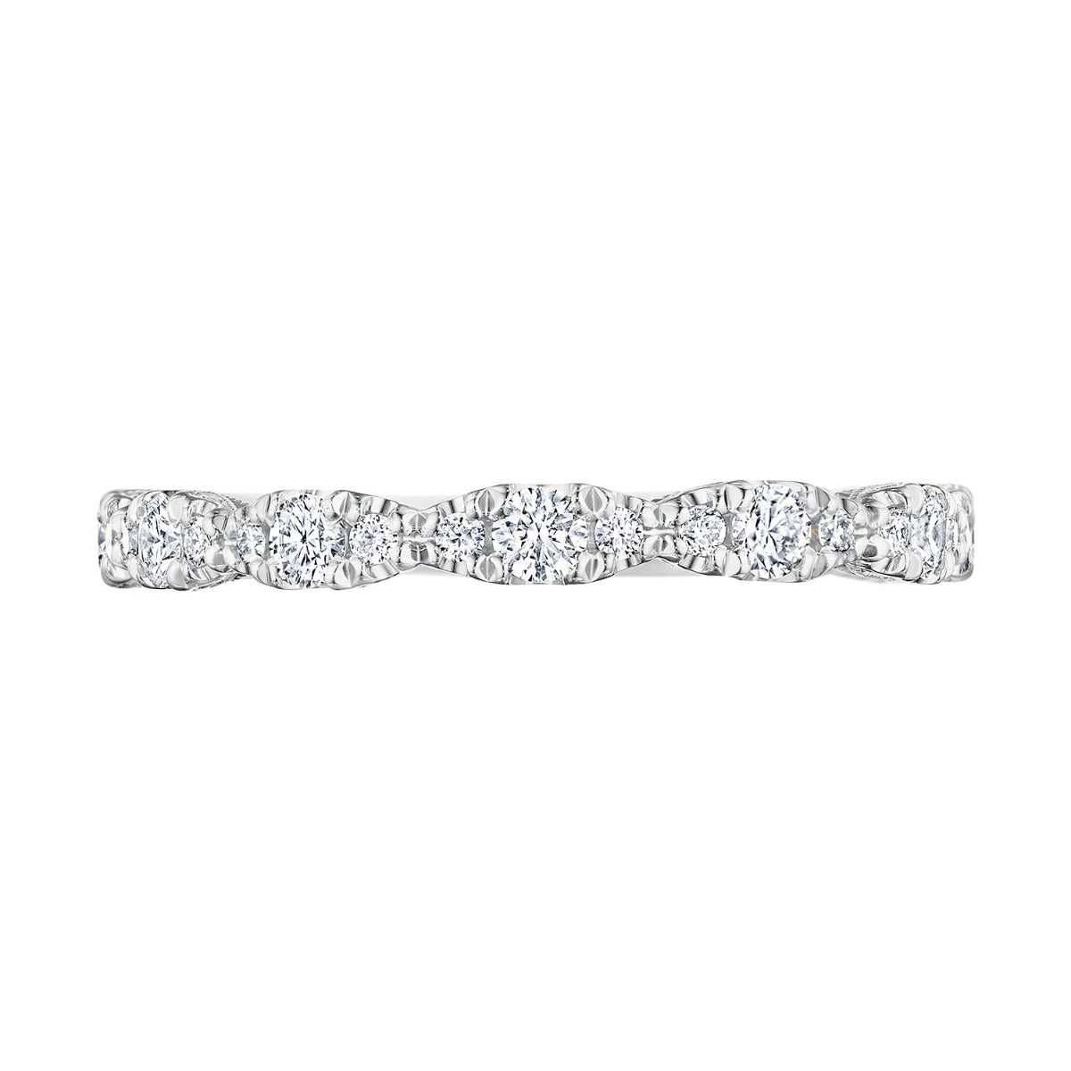Marquise Shape Design Detail Wedding Band