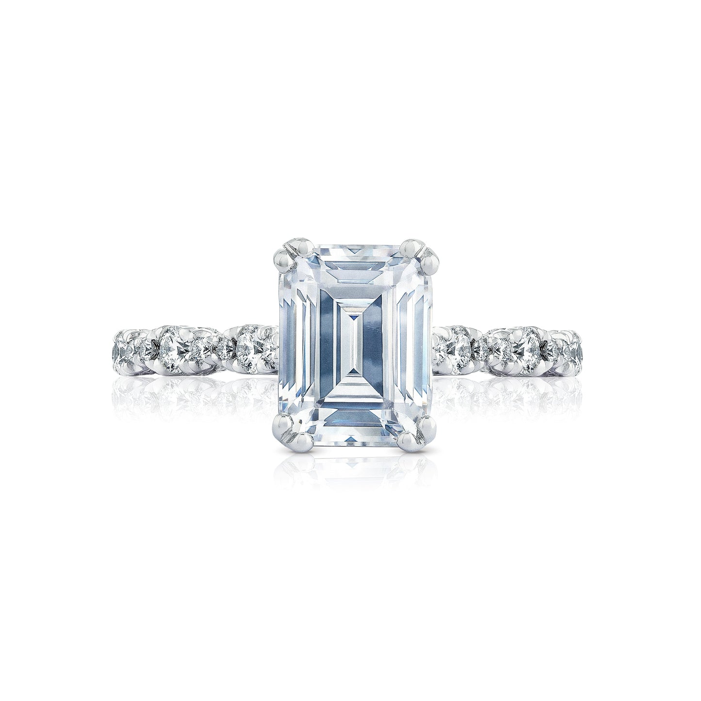 Tacori 18k White Gold Petite Crescent Engagement Ring Setting (0.39 CTW)