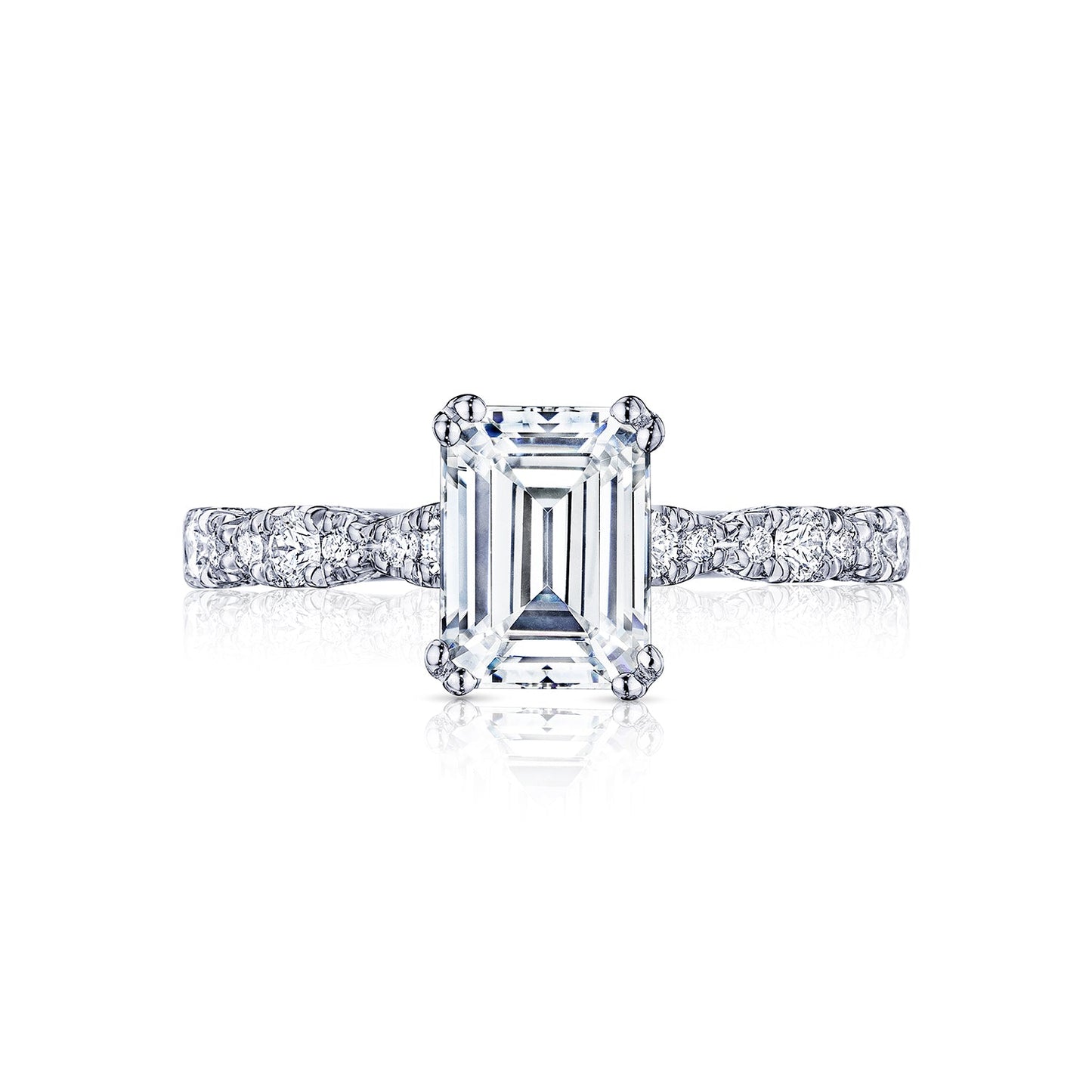 Tacori 18k White Gold Petite Crescent Engagement Ring Setting (0.35 CTW)
