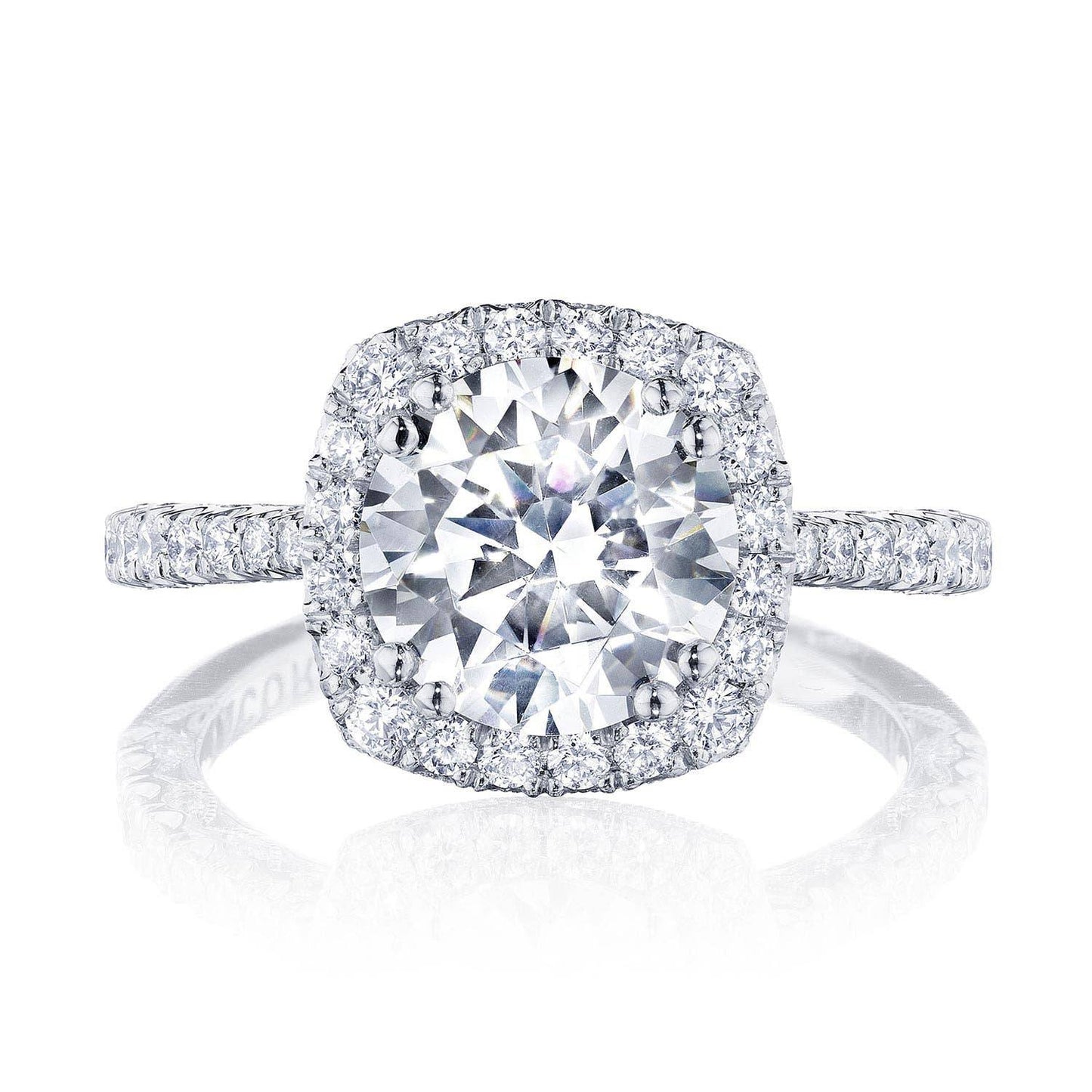 Round with Cushion Bloom Engagement Ring