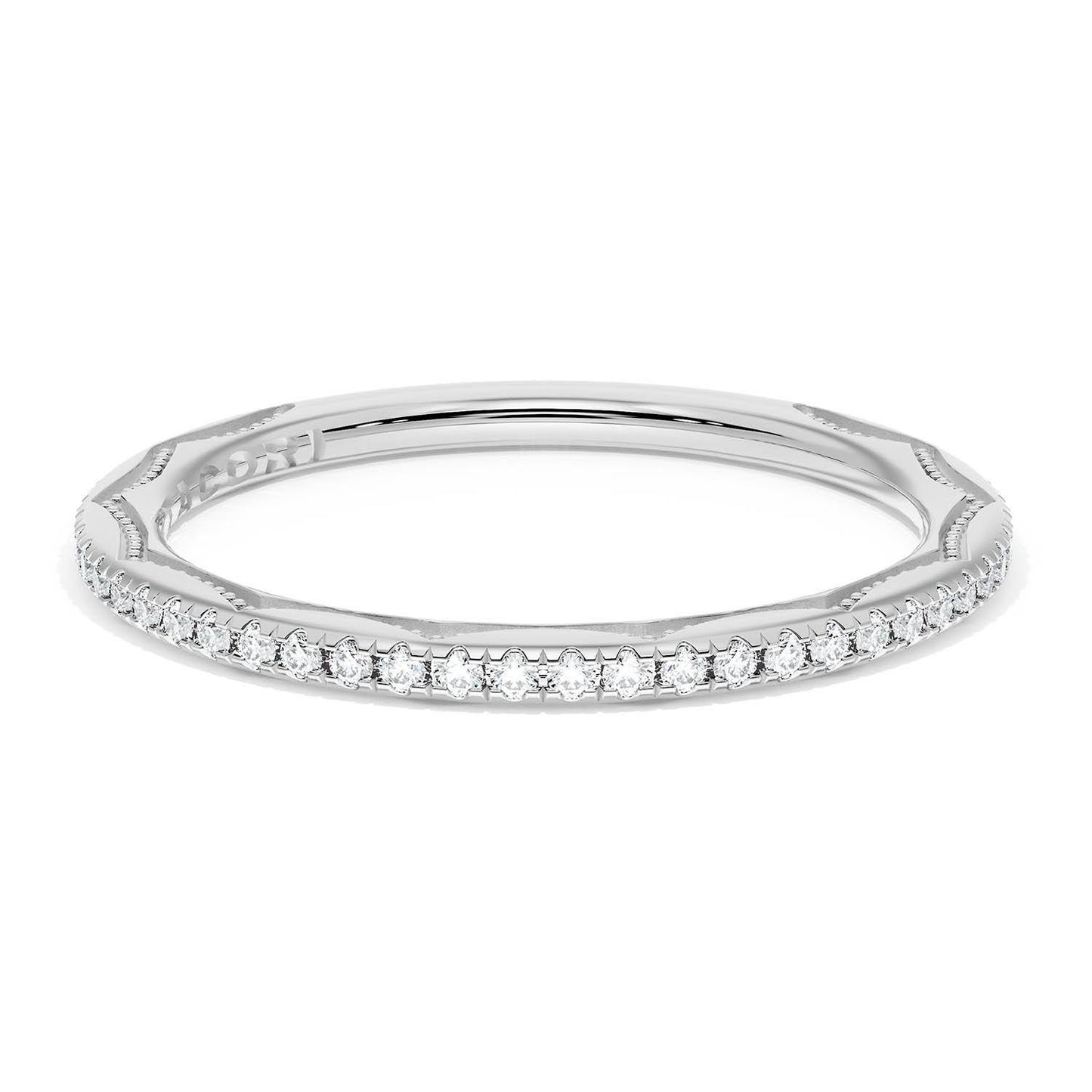 French Pavé Diamond Wedding Band, 1.70mm
