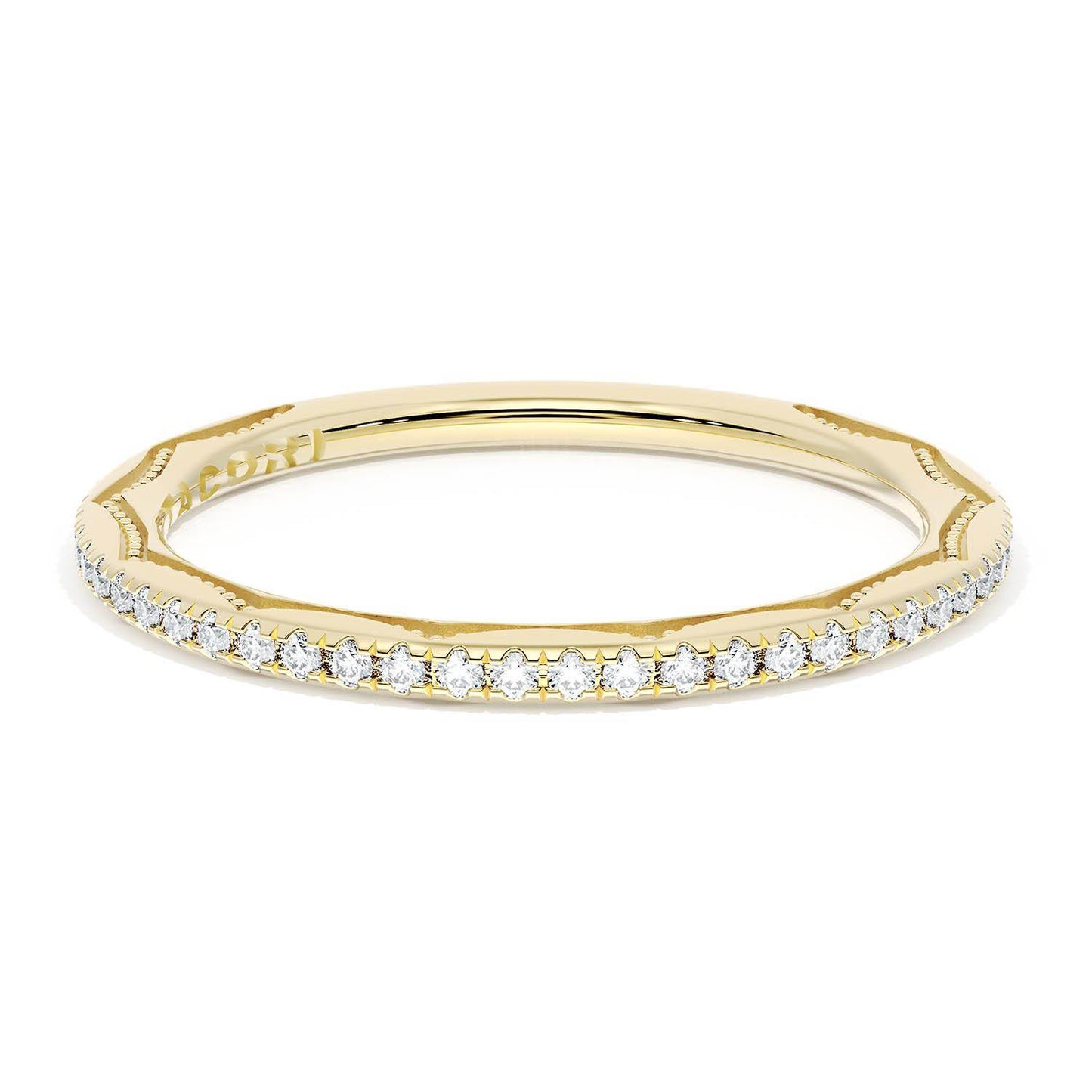 French Pavé Diamond Wedding Band, 1.70mm
