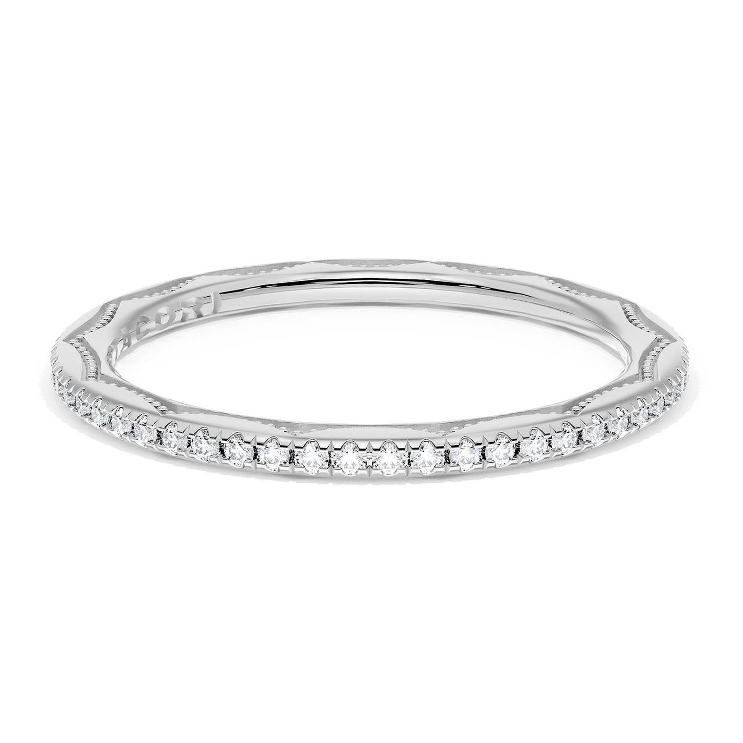 French Pavé Diamond Wedding Band, 1.70mm
