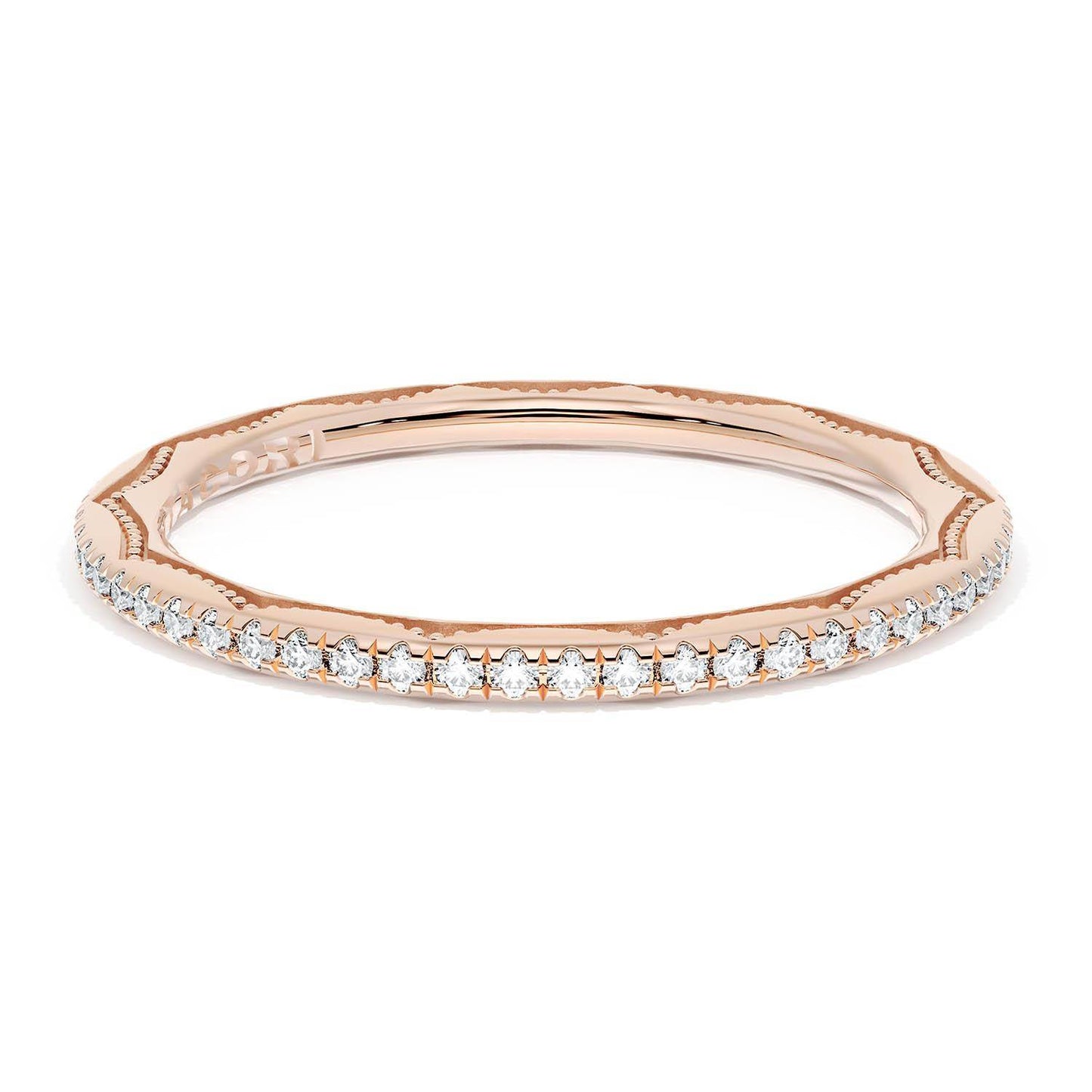 French Pavé Diamond Wedding Band, 1.70mm