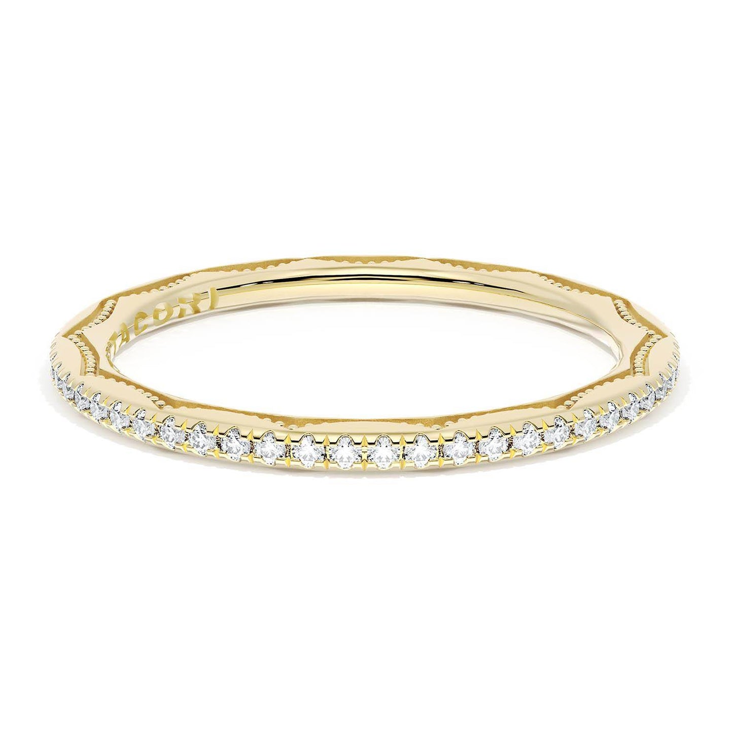 French Pavé Diamond Wedding Band, 1.70mm