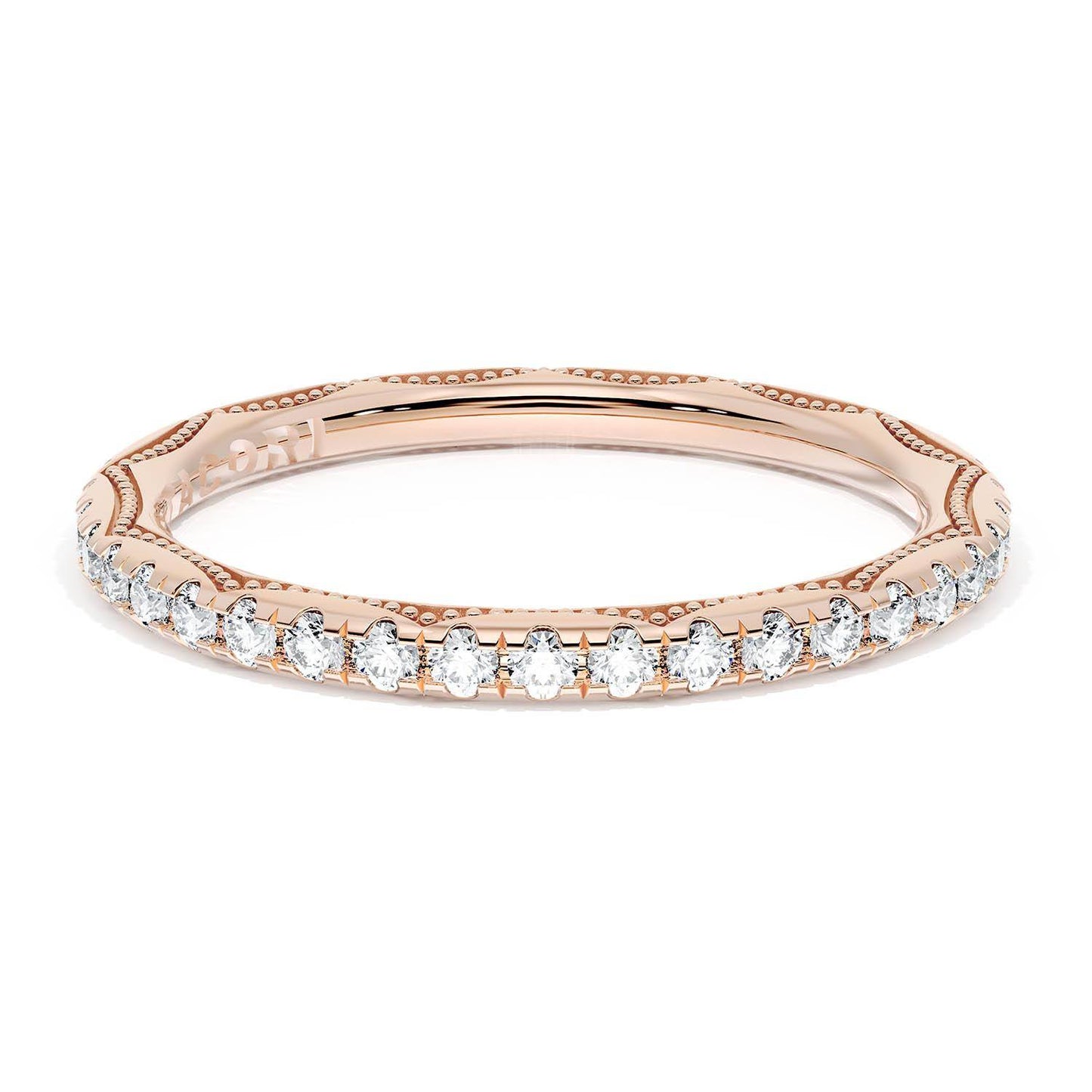 French Pavé Diamond Wedding Band, 2.0mm