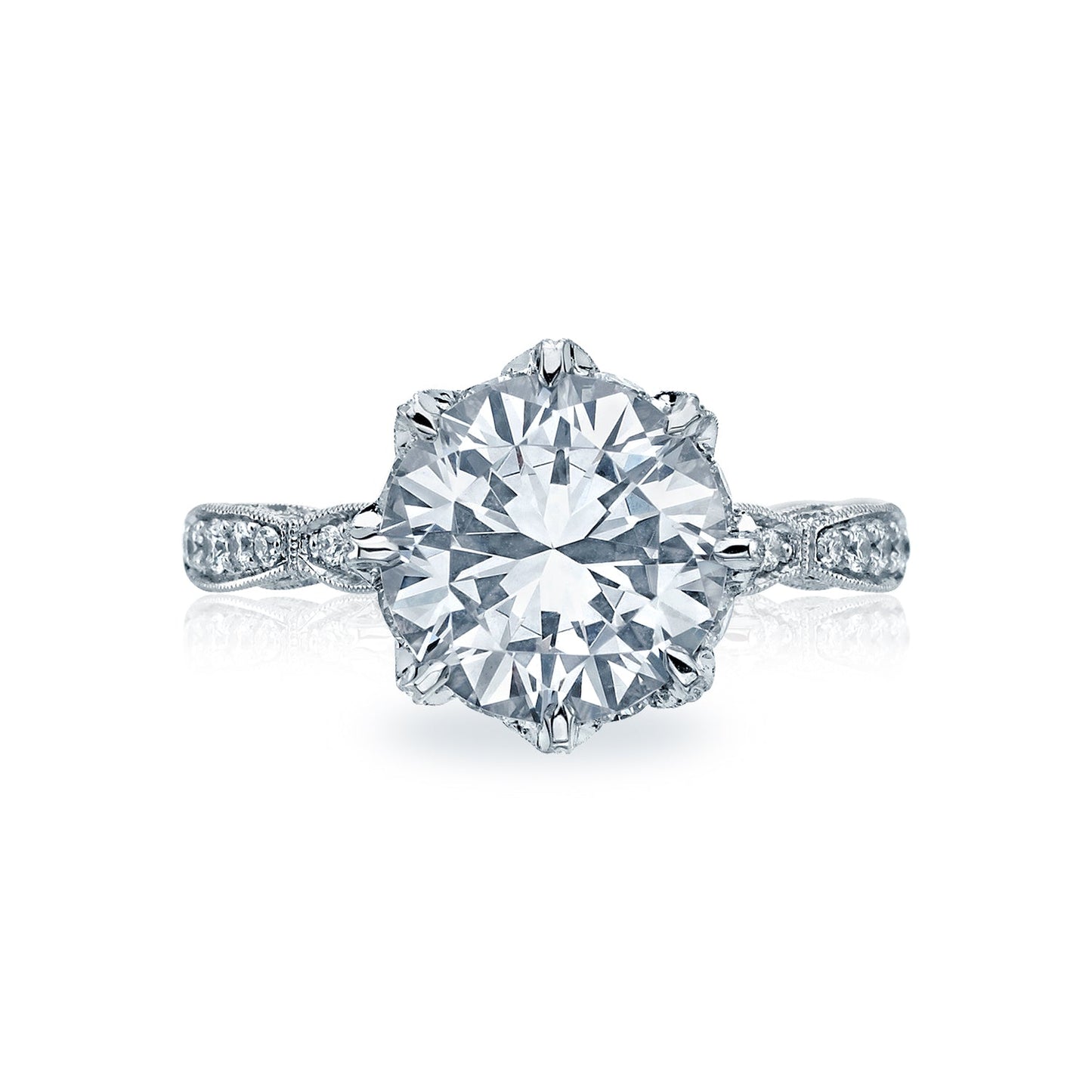 Tacori Platinum RoyalT Round Diamond Engagement Ring Setting (1.1 CTW)