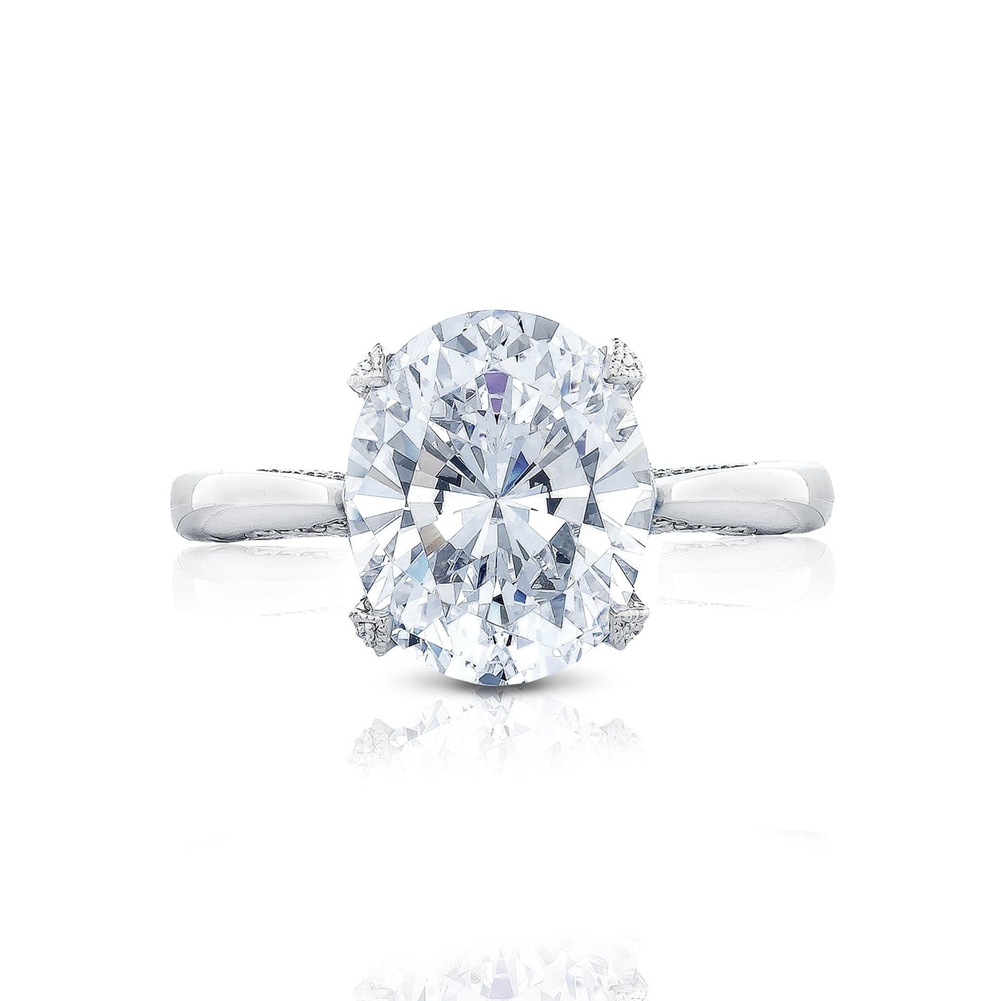 Tacori Platinum RoyalT Oval Diamond Engagement Ring Setting (0.22 CTW)