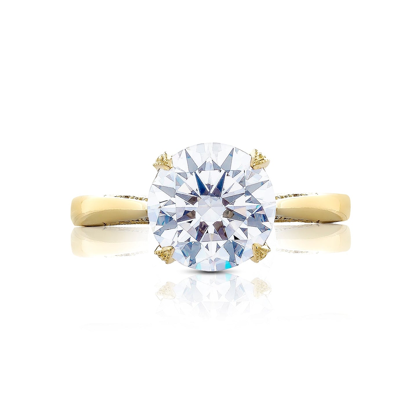 Tacori 18k Yellow Gold RoyalT Round Diamond Engagement Ring Setting (0.22 CTW)