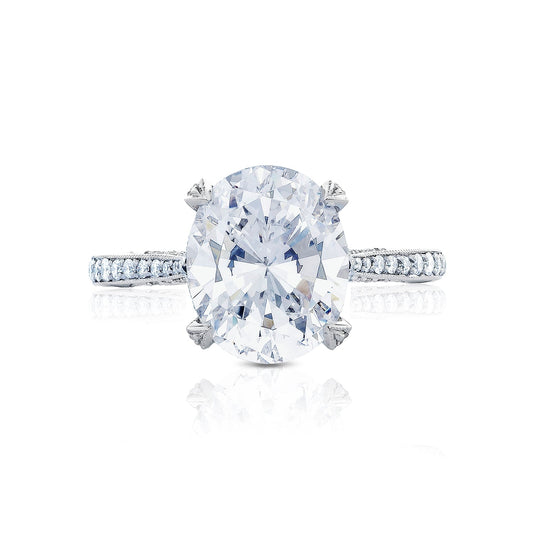 Tacori Platinum RoyalT Oval Diamond Engagement Ring Setting (0.47 CTW)