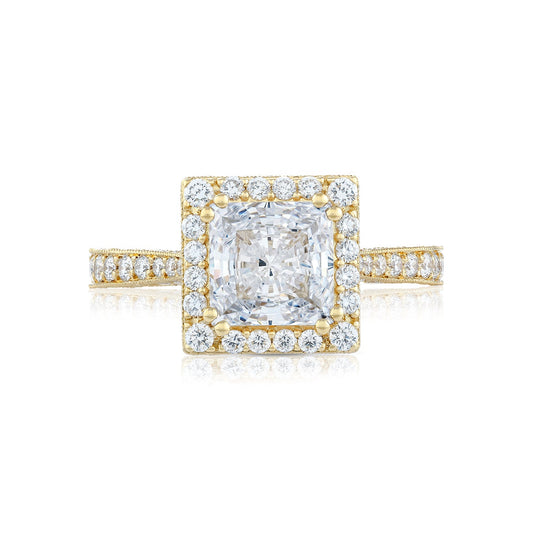 Tacori 18k Yellow Gold RoyalT Princess Diamond Engagement Ring Setting (0.98 CTW)